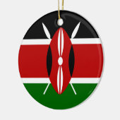 Kenyan Flag (Kenia) Keramisch Ornament (Links)