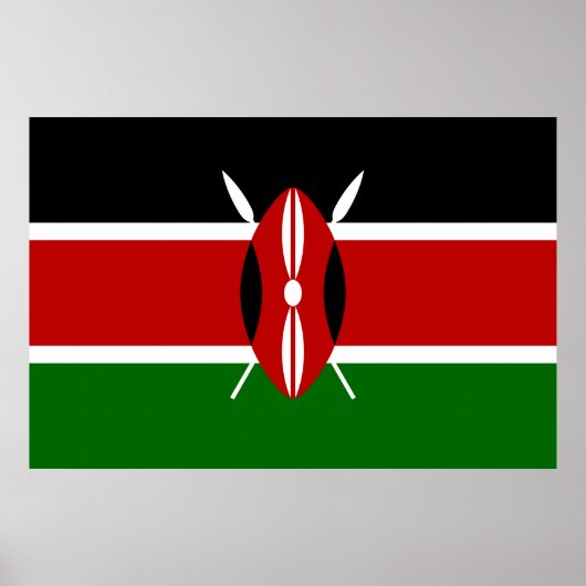 Kenyan Flag (Kenia) Poster (Voorkant)