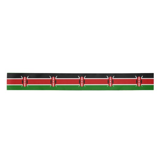 Kenyan Flag (Kenia) Satijnen Lint (Voorkant)
