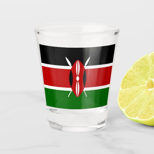 Kenyan Flag (Kenia) Shot Glas (Voorkant)