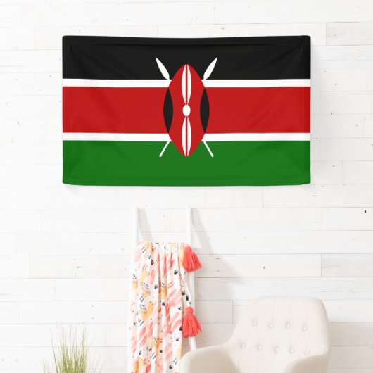 Kenyan Flag (Kenia) Spandoek (Insitu)