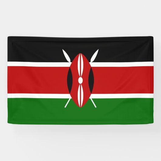 Kenyan Flag (Kenia) Spandoek (Horizontaal)