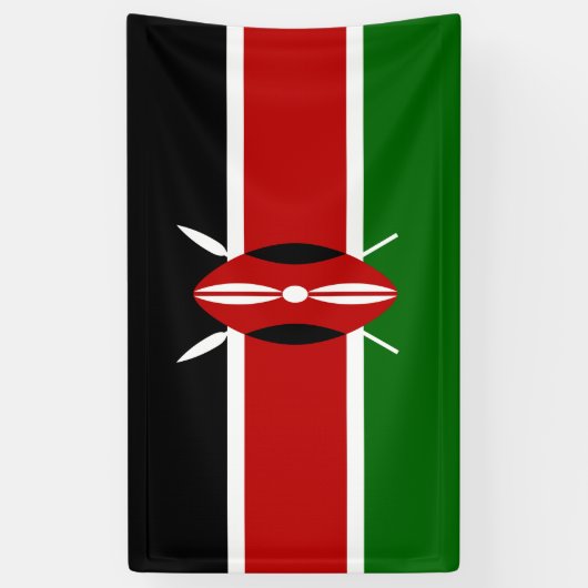 Kenyan Flag (Kenia) Spandoek (Verticaal)