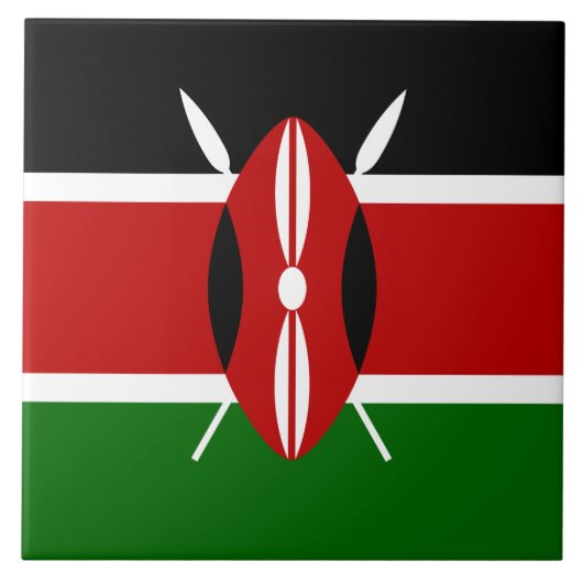 Kenyan Flag (Kenia) Tegeltje (Voorkant)