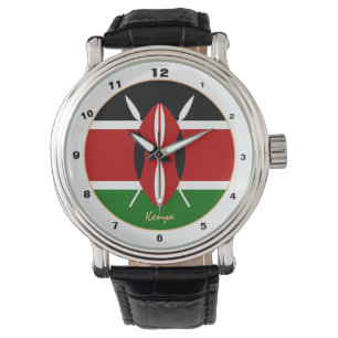 Kenyan Flag & Kenia trendy mode/design watch Horloge