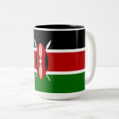 Kenyan Flag (Kenia) Tweekleurige Koffiemok (Voorkant rechts)