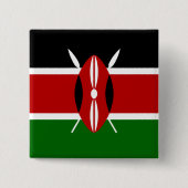 Kenyan Flag (Kenia) Vierkante Button 5,1 Cm (Voorkant)