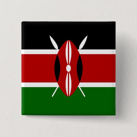 Kenyan Flag (Kenia) Vierkante Button 5,1 Cm (Voorkant)