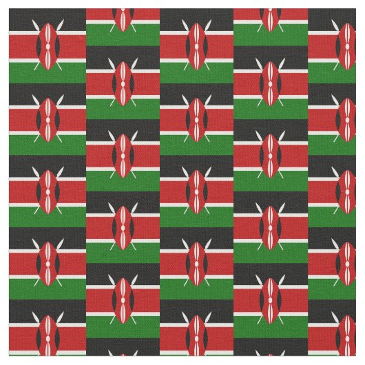 Kenyan Flag & Kenya Trendy Fabric/mode Stof (Close Up)