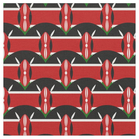 Kenyan Flag & Kenya Trendy Fabric/mode Stof (Close Up)