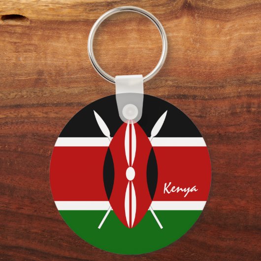 Kenyan Flag & Kenya-vakantie, patriotten/sport Sleutelhanger (Achterkant)