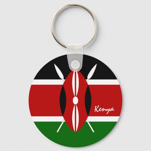 Kenyan Flag & Kenya-vakantie, patriotten/sport Sleutelhanger (Achterkant)