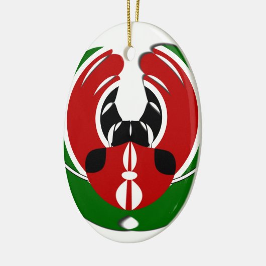 Kenyan Flag Keramisch Ornament (Links)