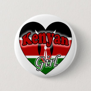 Kenyan Girl Ronde Button 5,7 Cm