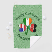 Kenyan Irish American Flags Shamrock Personalized Golfhanddoek (Insitu)