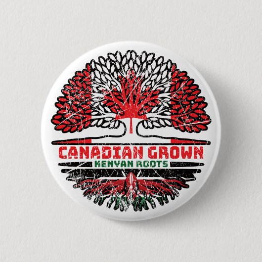 Kenyan Kenia Canada Canada Tree Roots Flag Ronde Button 5,7 Cm (Voorkant)