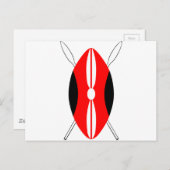 Kenyan Maasai Shield Briefkaart (Voorkant / Achterkant)