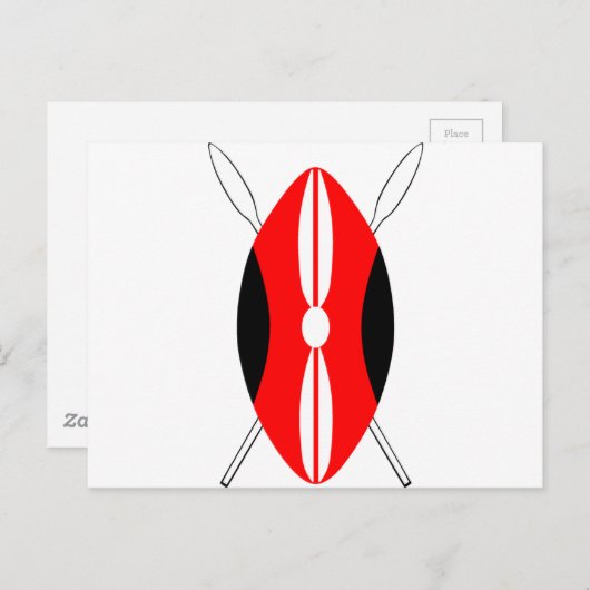 Kenyan Maasai Shield Briefkaart (Voorkant / Achterkant)