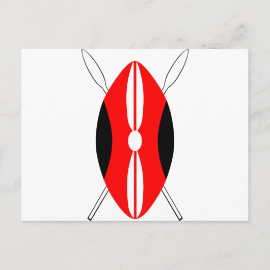 Kenyan Maasai Shield Briefkaart (Voorkant)
