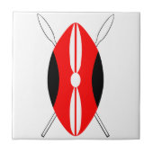 Kenyan Maasai Shield Tegeltje (Voorkant)