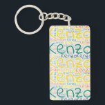 Kenzo Sleutelhanger<br><div class="desc">Kenzo. Show en draag deze populaire, mooie mannelijke voornaam die is ontworpen als kleurrijke tekstwolk gemaakt van horizontale en verticale krommende typografie van handletters in verschillende maten en schattige verse kleuren. Draag je positieve amerikaanse naam of show de wereld waar je van houdt of waar je van houdt. Merk met...</div>