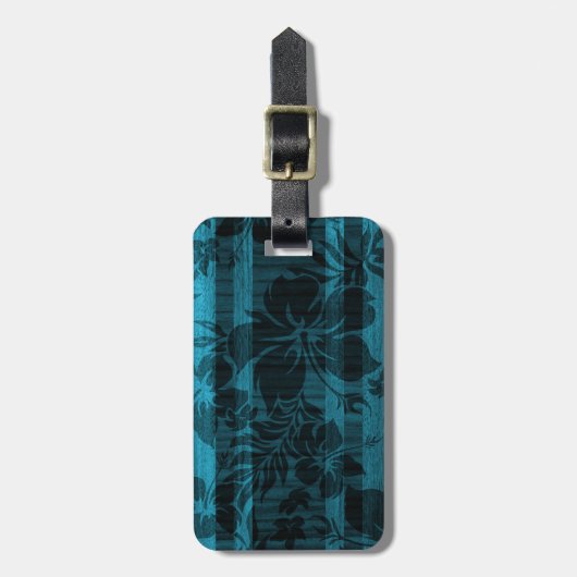 Keokea Beach Faux Wood Surfboard Bagagelabels (Voorkant verticaal)
