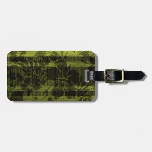 Keokea Beach Faux Wood Surfboard Bagagelabels (Voorkant horizontaal)