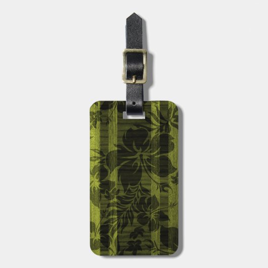 Keokea Beach Faux Wood Surfboard Bagagelabels (Voorkant verticaal)