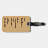 Keokea Beach Faux Wood Surfboard Bagagelabels (Achterkant horizontaal)