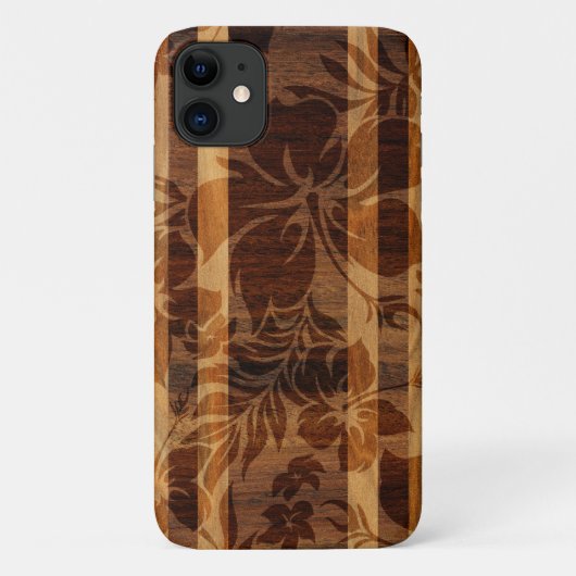 Keokea Beach Faux Wood Surfboard Case-Mate iPhone Case (Achterkant)