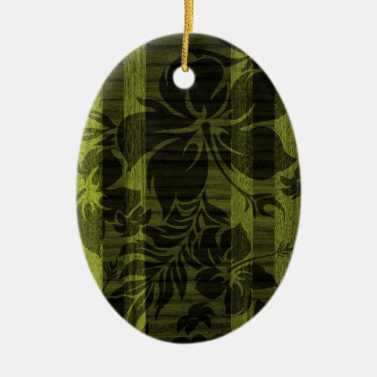Keokea Beach Faux Wood Surfboard Keramisch Ornament (Voorkant)