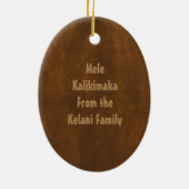 Keokea Beach Faux Wood Surfboard Keramisch Ornament (Achterkant)