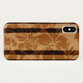 Keokea Beach Hibiscus Faux Wood Surfboard Case-Mate iPhone Case (Achterkant (horizontaal))
