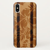 Keokea Beach Hibiscus Faux Wood Surfboard Case-Mate iPhone Case (Achterkant)