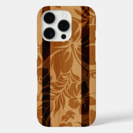 Keokea Beach Hibiscus Faux Wood Surfboard iPhone 16 Pro Hoesje