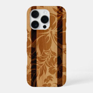 Keokea Beach Hibiscus Nep Houten Surfplank  iPhone 16 Pro Hoesje