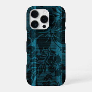 Keokea Beach namaak houten surfplank in Teal iPhone 16 Pro Hoesje