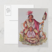 Keokuk of "Watchful Fox", chef van de Sauks Briefkaart (Voorkant / Achterkant)