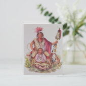 Keokuk of "Watchful Fox", chef van de Sauks Briefkaart (Staand voorkant)