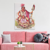 Keokuk of "Watchful Fox", chef van de Sauks Canvas Afdruk (Insitu (Woonkamer))