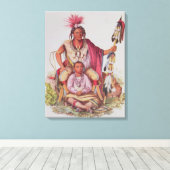 Keokuk of "Watchful Fox", chef van de Sauks Canvas Afdruk (Insitu (Houten vloer))
