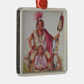 Keokuk of "Watchful Fox", chef van de Sauks Metalen Ornament (Rechts)