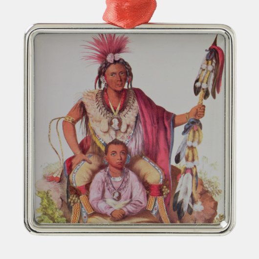 Keokuk of "Watchful Fox", chef van de Sauks Metalen Ornament (Voorkant)