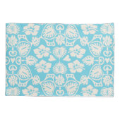 Keoni Hawaiian Monstera Leaf Damask Aqua Kussensloop (Achterkant)