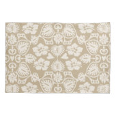 Keoni Hawaiian Monstera Leaf Damask Taupe Kussensloop (Achterkant)