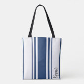 Keoni minimalistische strepen Monogram Tote Bag (Achterkant)