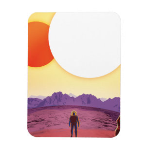 Kepler-16b: Binaire Zonsondergang Fijn Kunst Kunst Magneet