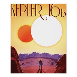Kepler-16b: Binaire Zonsondergang Kunstzinnige Wee Perfect Poster
