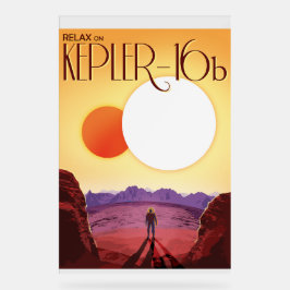 Kepler-16b: Binary Solar Sunset Fine Art Space Acryl Bord