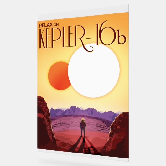 Kepler-16b: Binary Solar Sunset Fine Art Space Acryl Bord (Hoek)